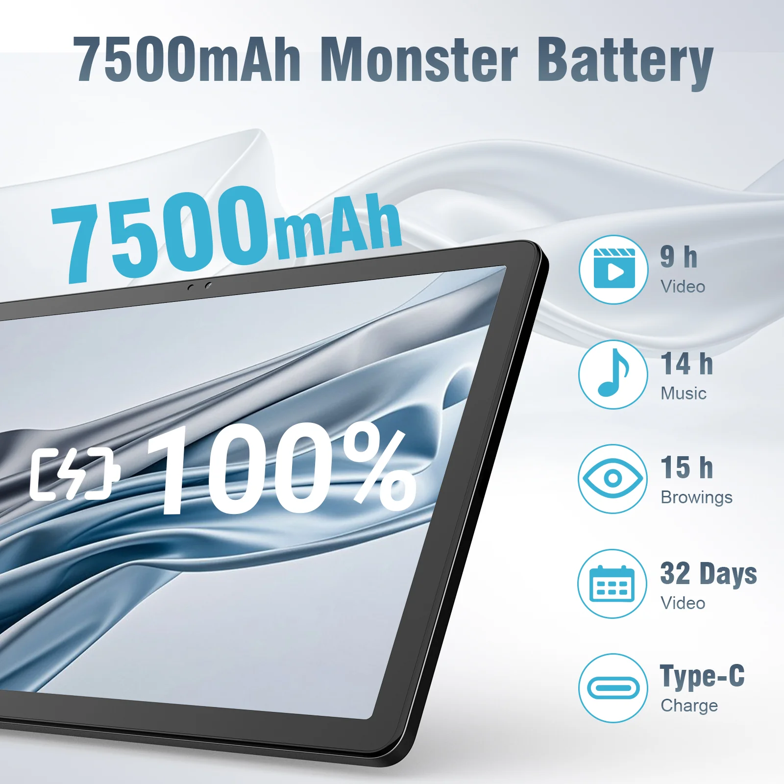 2025 MID1110-MS Android 14 Tablet 11 inch Gaming Tablets (8+256GB) - Image 4