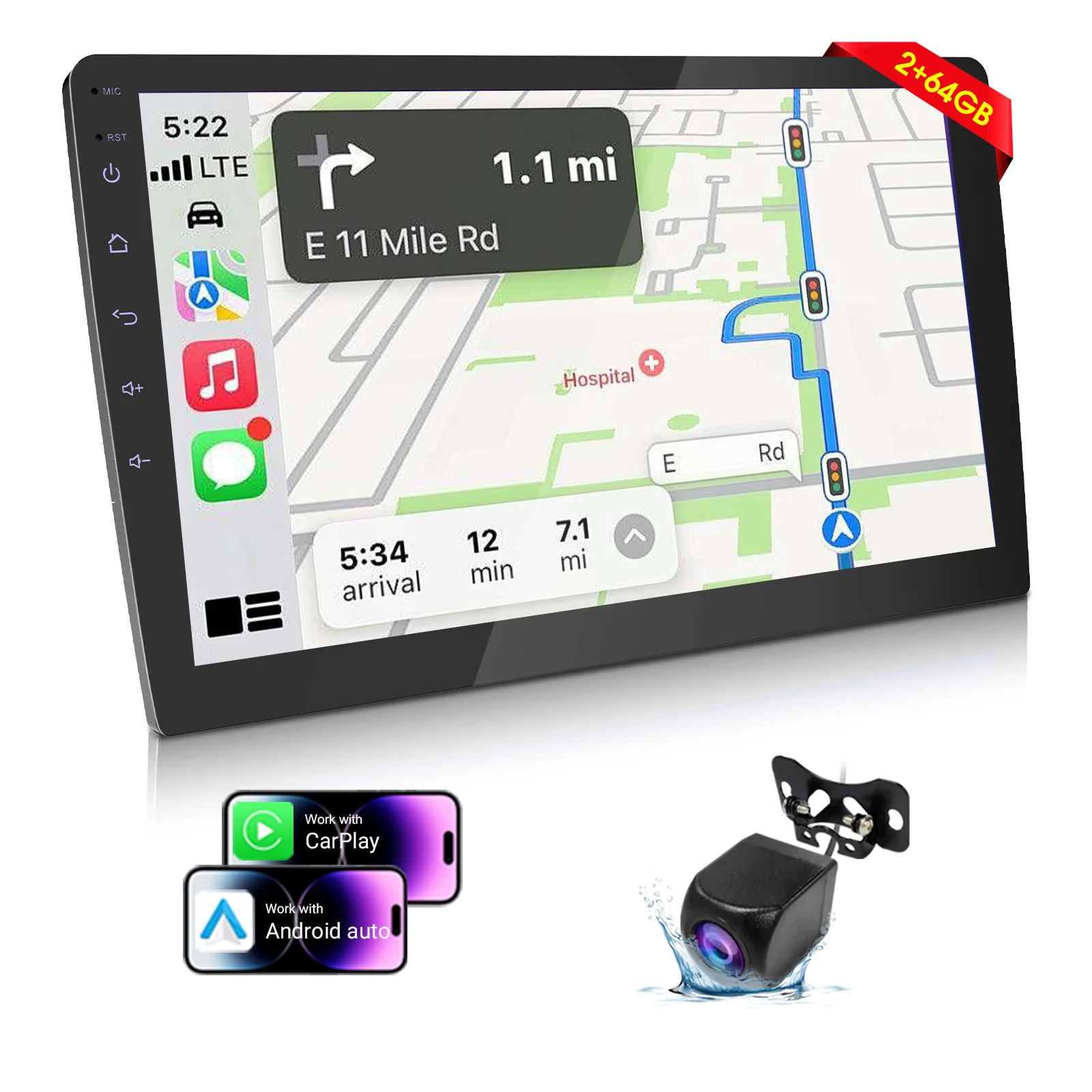 Huadio CVD1661-AJ 10.1" Double Din Car Stereo - Image 3