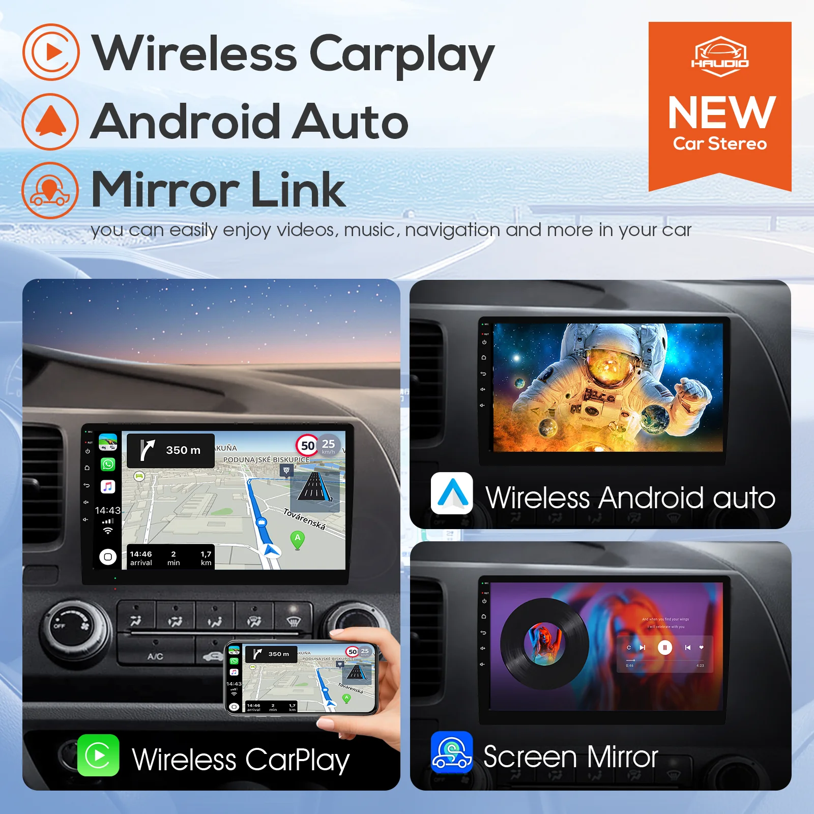 Huadio CVD1661-AJ 10.1" Double Din Car Stereo - Image 4