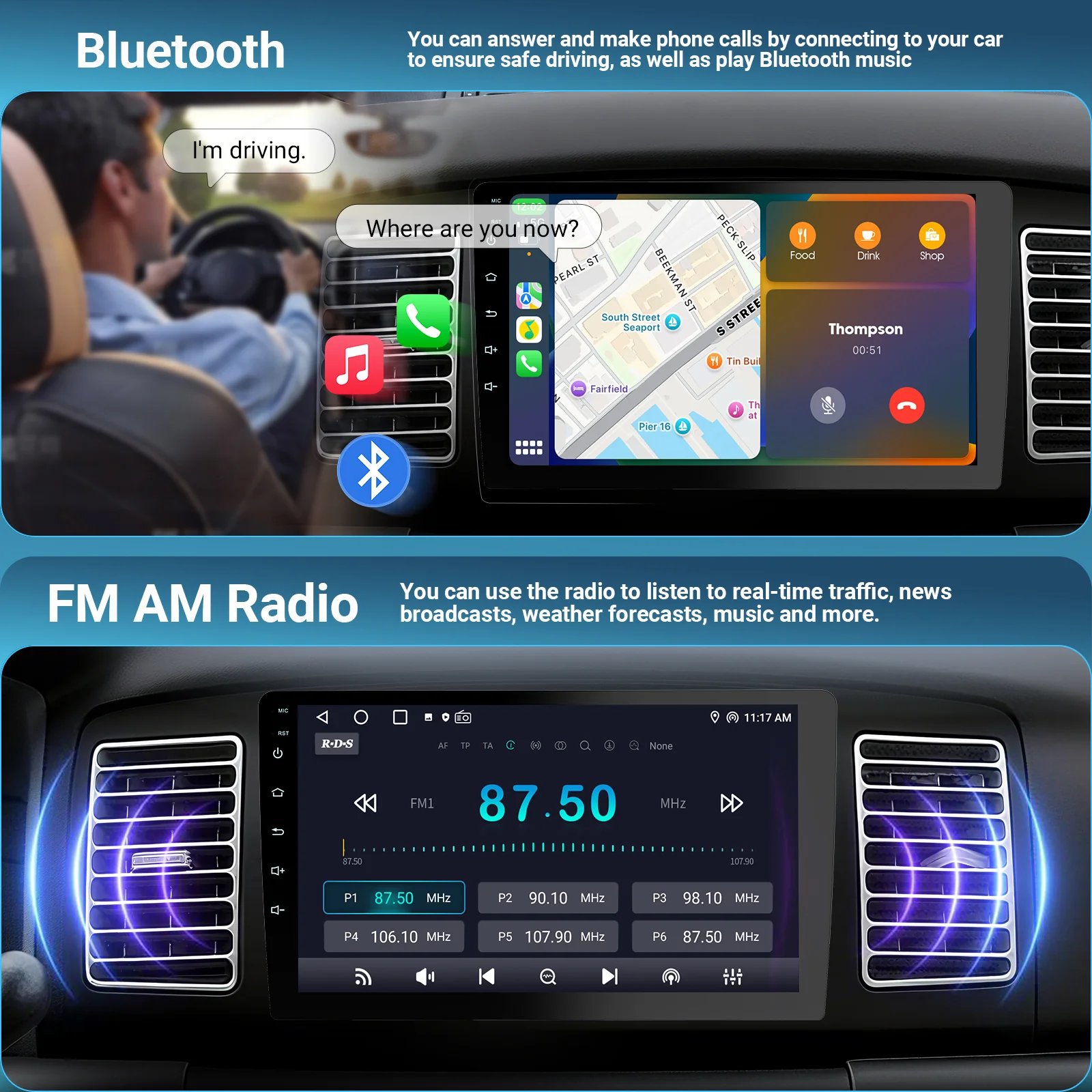 Huadio CVD1943-ZA 10.1" Double Din Car Stereo - Image 9