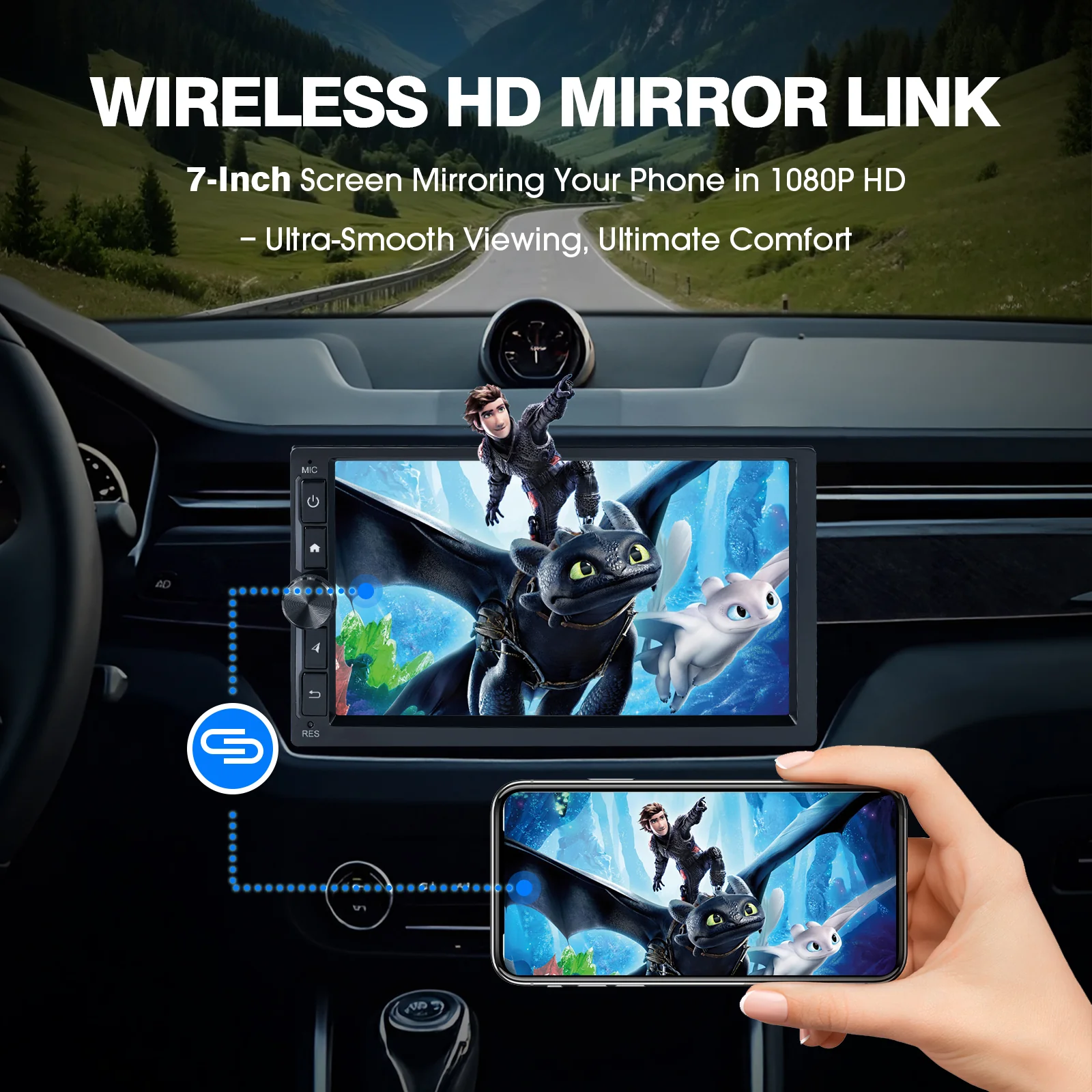 Huadio CVD7496-AJ 7" Double Din Car Stereo - Image 10