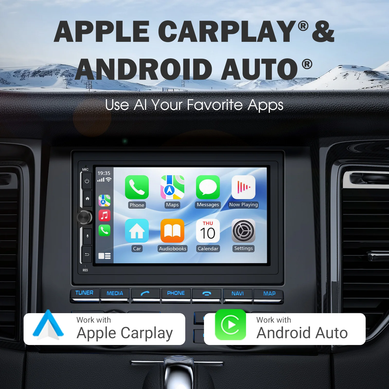 Huadio CVD7496-MD 7" Double Din Car Stereo For Most Vehicles - Image 3