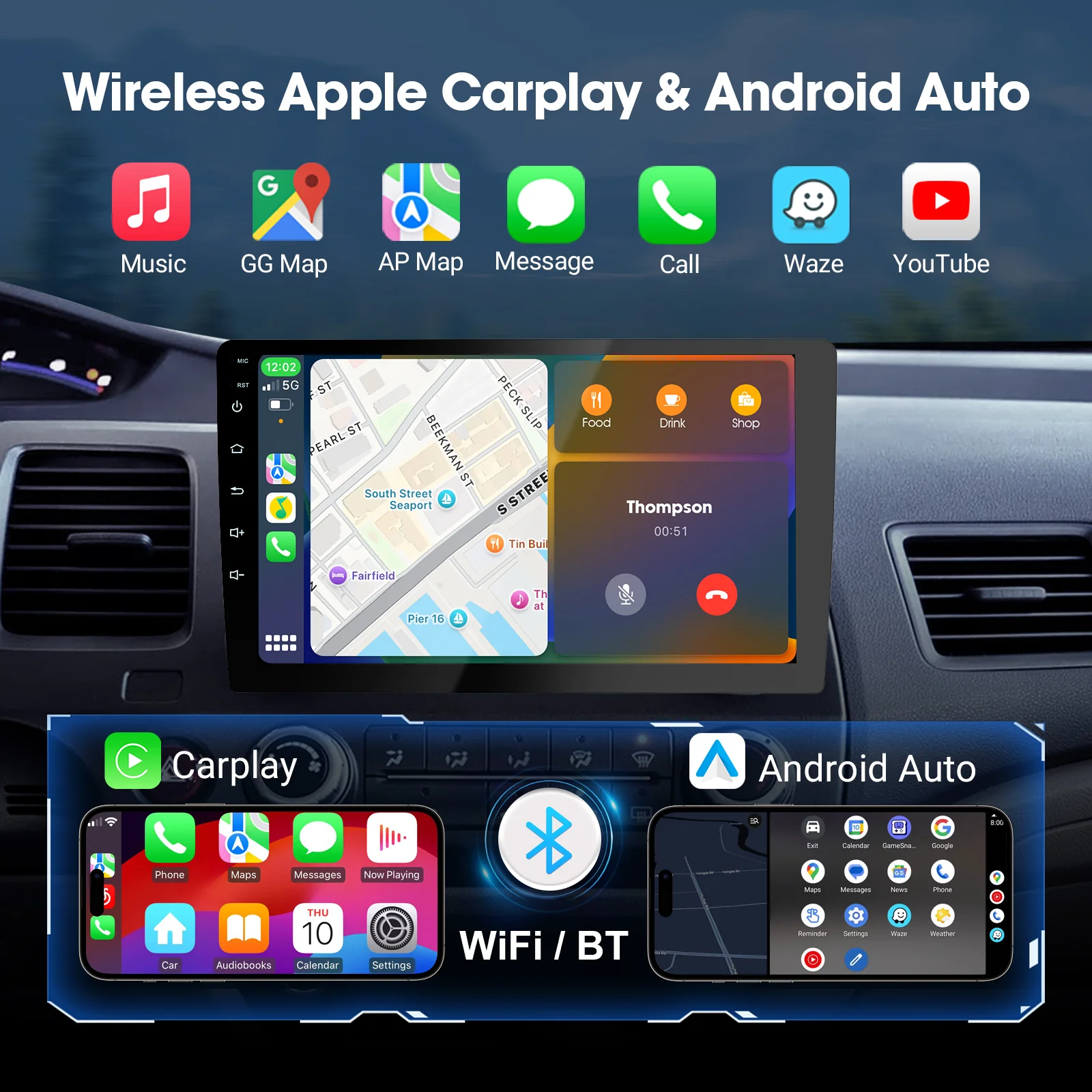 Huadio CVD9661-AJ 9" Double Din Honda Civic Car Stereo - Image 10