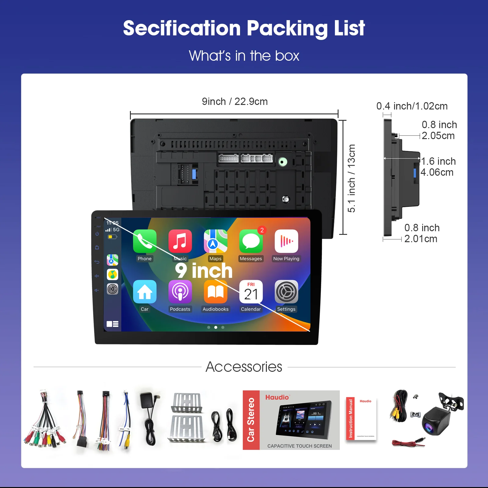 Huadio CVD9661-AJ 9" Double Din Honda Civic Car Stereo - Image 15