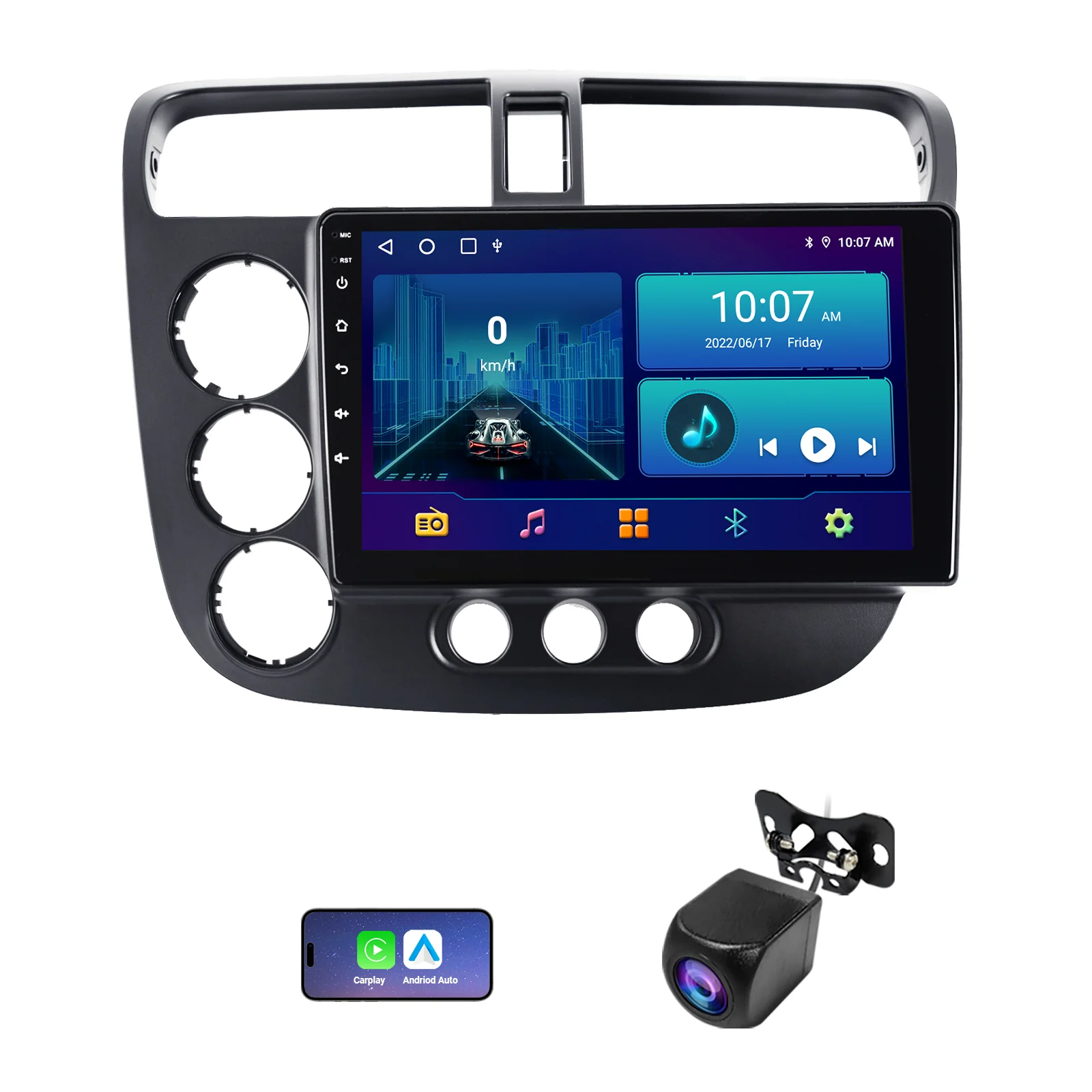 Huadio CVD9661-AJ 9" Double Din Honda Civic Car Stereo - Image 5