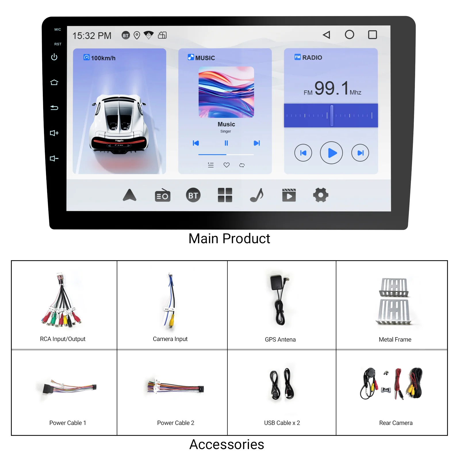 Huadio CVD9661-RK 9" Double Din Car Stereo - Image 12