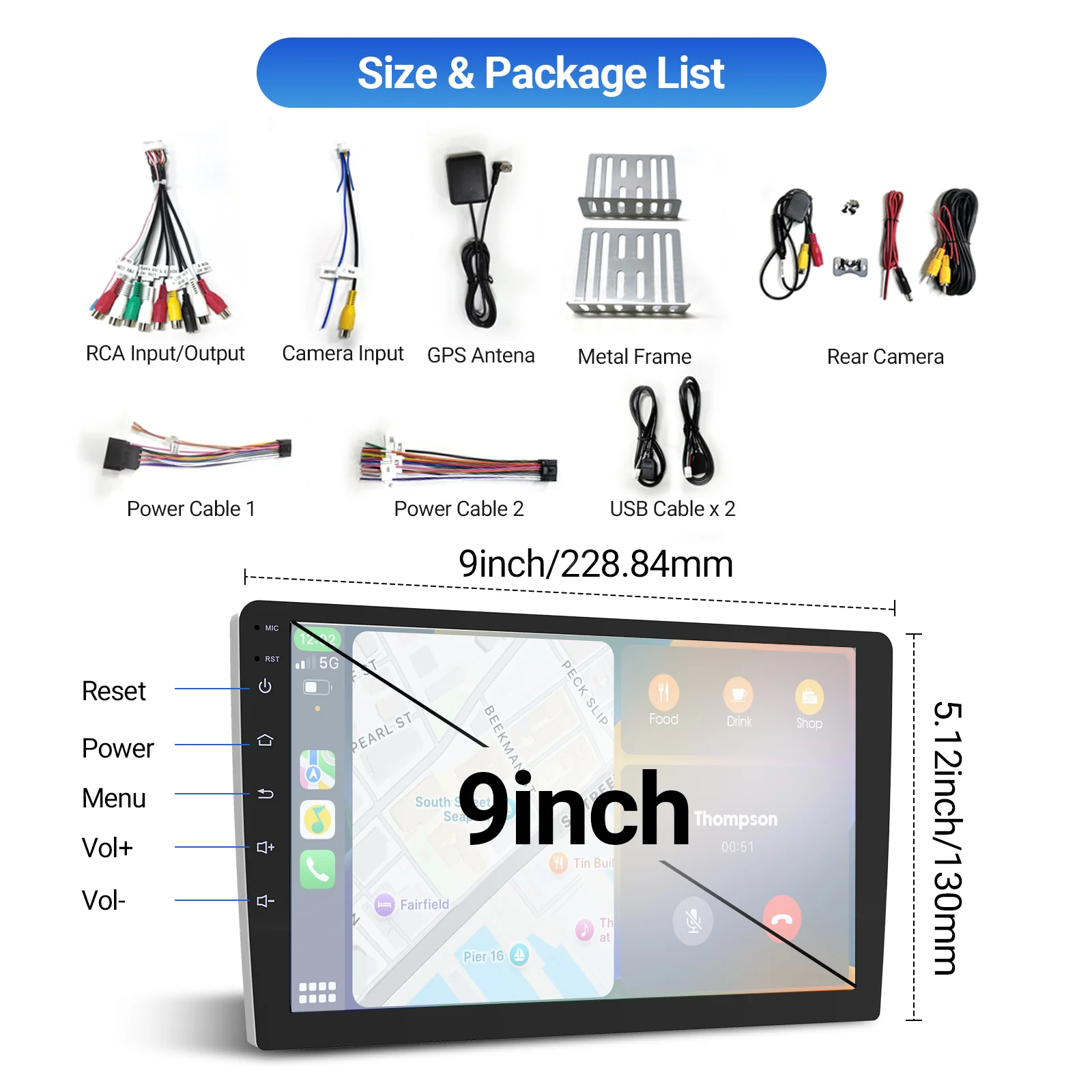 Huadio CVD9943-ZA 9" Double Din Car Stereo - Image 14