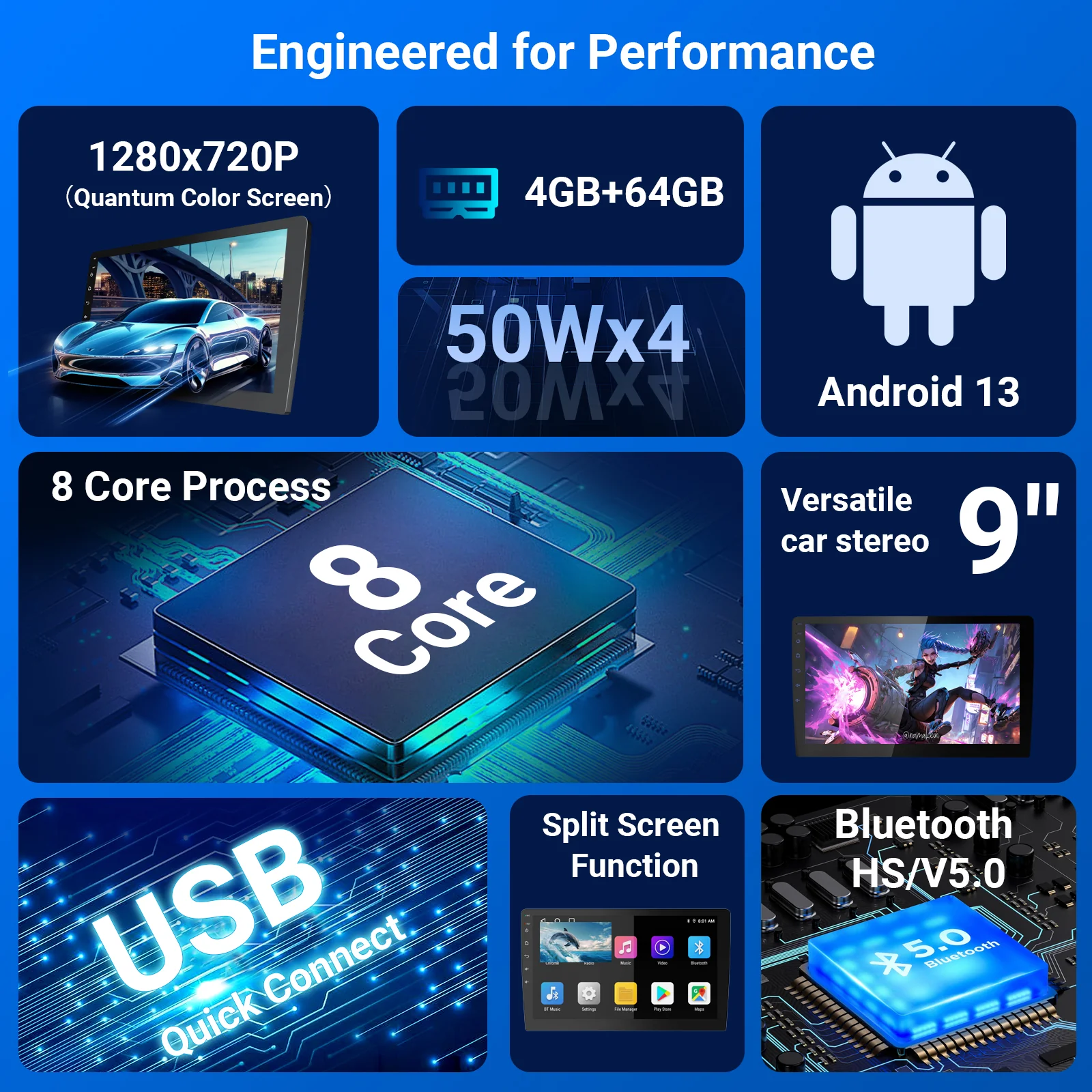 Huadio CVD9943-ZA 9" Double Din Car Stereo - Image 6