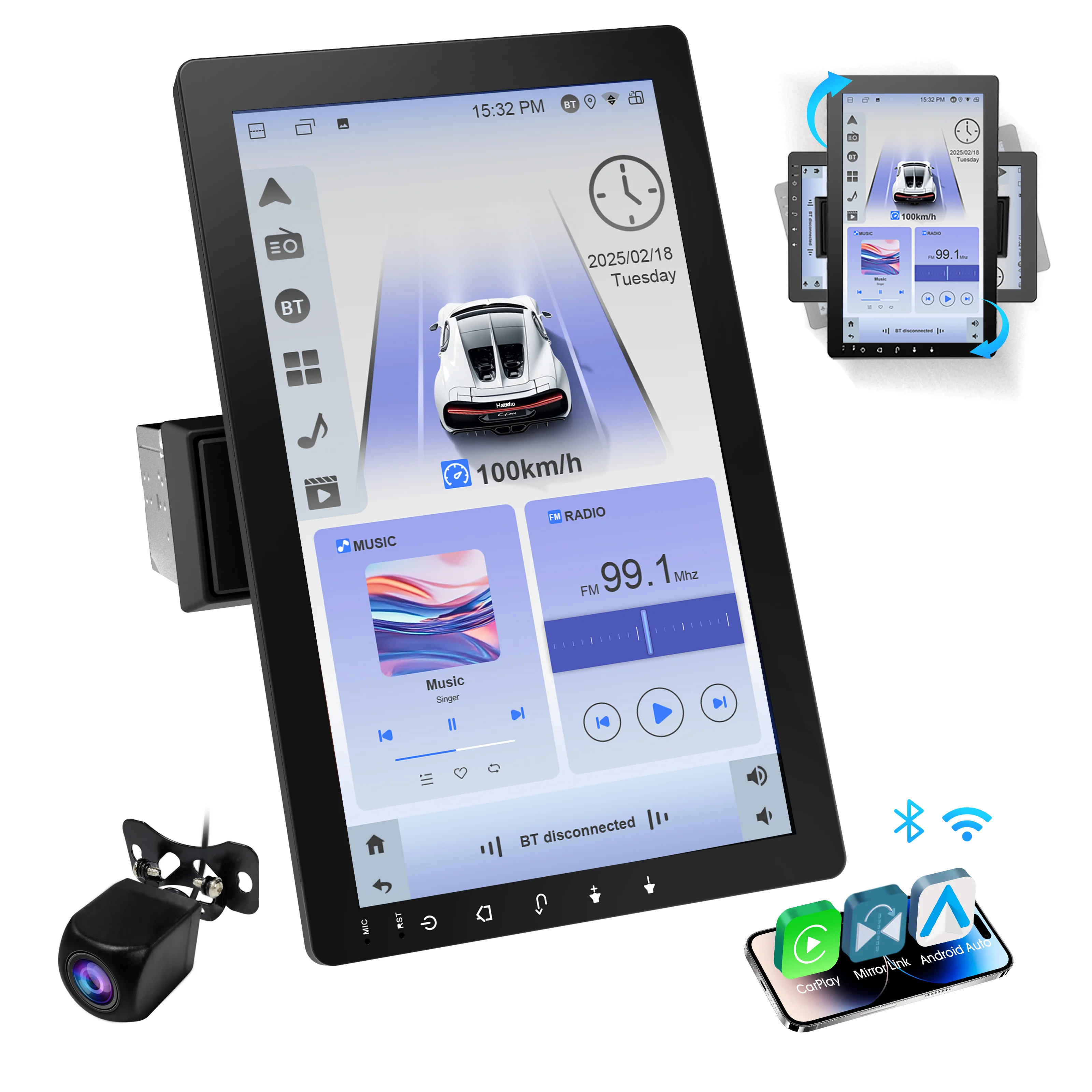 Huadio CVS1520A-AJ 10.1" Single Din Car Stereo - Image 9