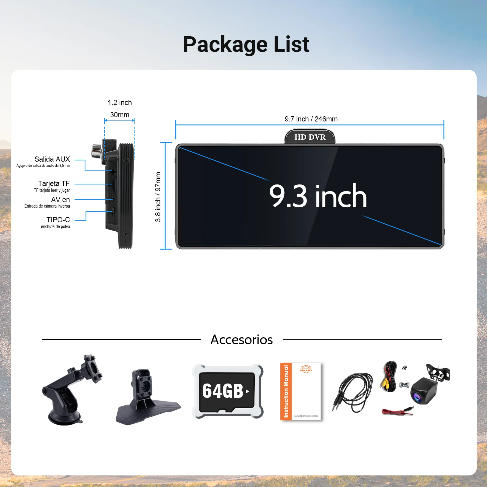Huadio PND1001-AD 9.3" Portable Car Stereo - Image 14