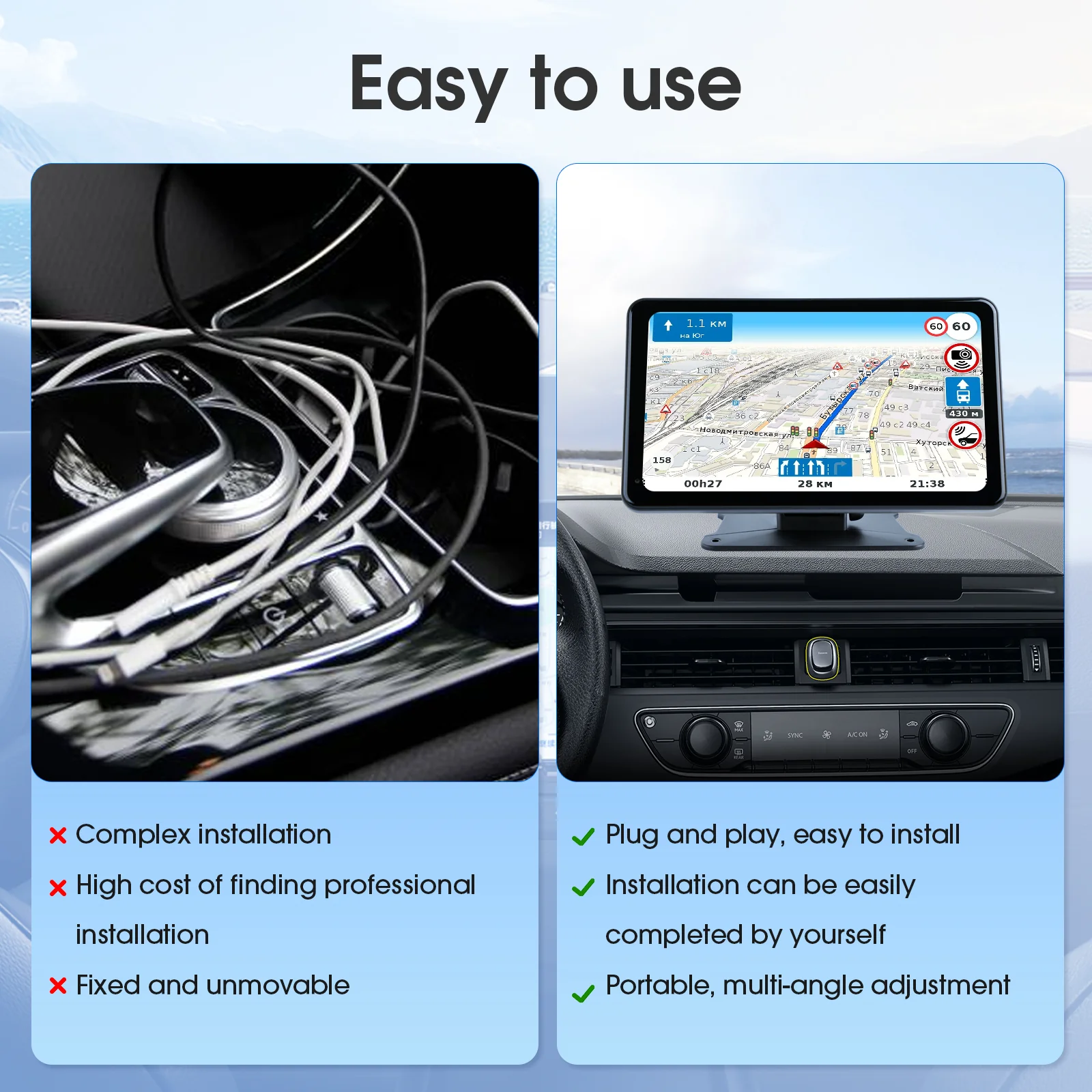 Huadio PND7002-AD 7" Portable Car Stereo - Image 11